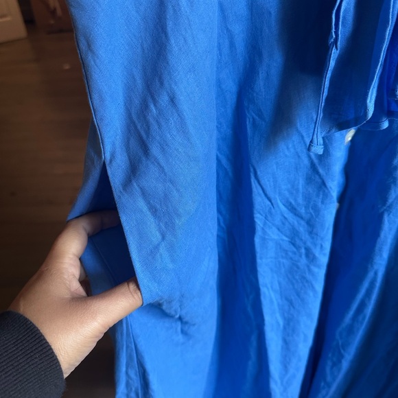 Maeve by Anthropologie Sky Blue Midi linen blend Dress - Picture 5 of 13